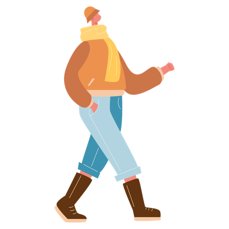 Man in autumn clothe  Illustration