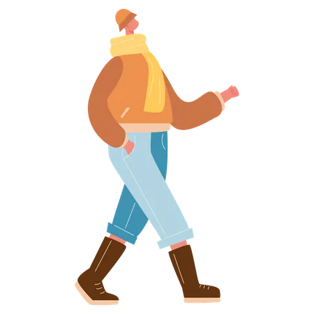 Man in autumn clothe  Illustration