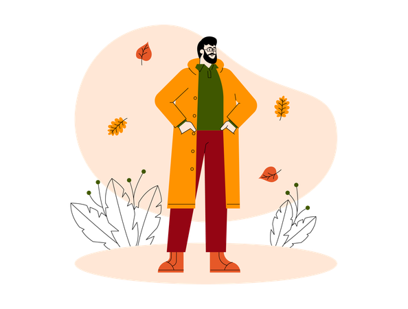 Man in autumn clothes  Illustration