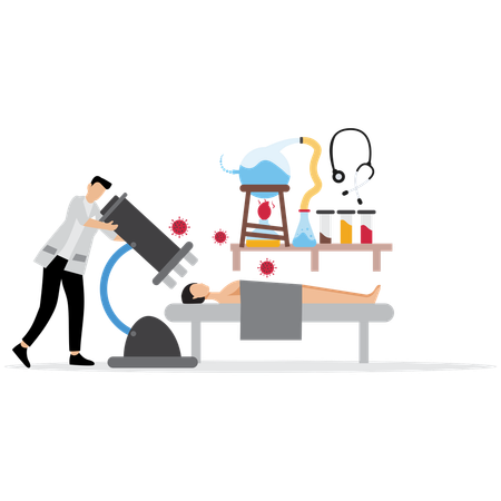 Man in Bioengineering Lab  Illustration