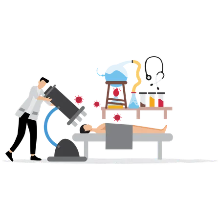 Man in Bioengineering Lab  Illustration