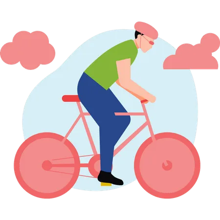 Man in cycling competition  イラスト