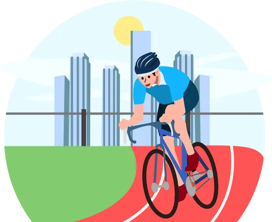 Man in Cycling Race  Illustration