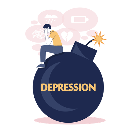 Man in depression  Illustration