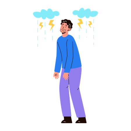 Man in depression  Illustration
