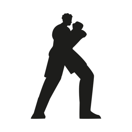 Man in fighting stance  Illustration