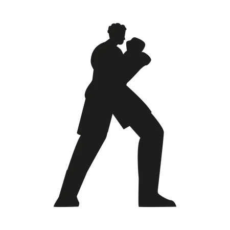 Man in fighting stance  Illustration