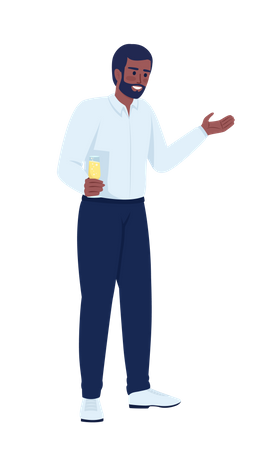Man in formal attire giving toast speech Illustration