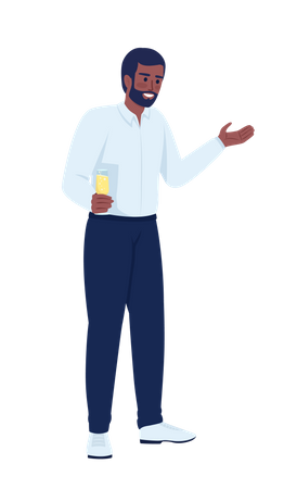 Man in formal attire giving toast speech  Illustration