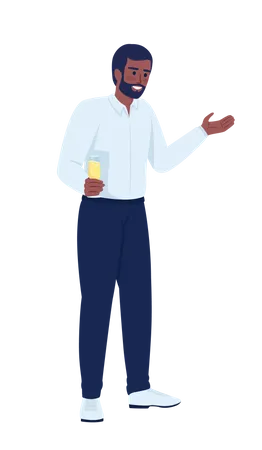 Man in formal attire giving toast speech  Illustration