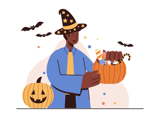 Man in halloween cloth Illustration