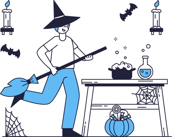 Man in Halloween costume  Illustration