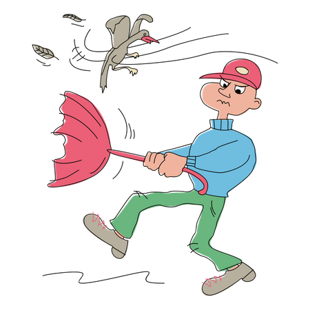 Man in hurricane  Illustration