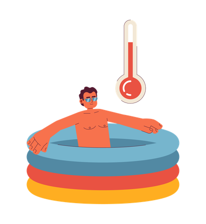 Man in kid pool  Illustration