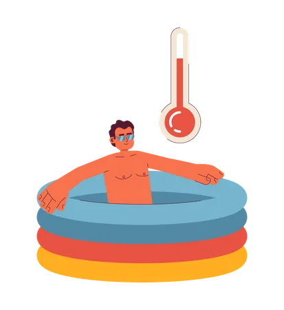 Man in kid pool  Illustration