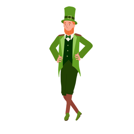 Man in Leprechaun Costume  Illustration