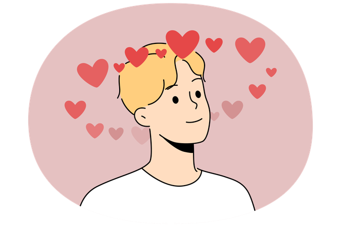 恋する男性は恋人に同情する  イラスト