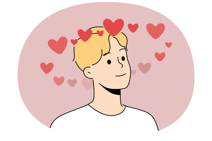恋する男性は恋人に同情する  イラスト