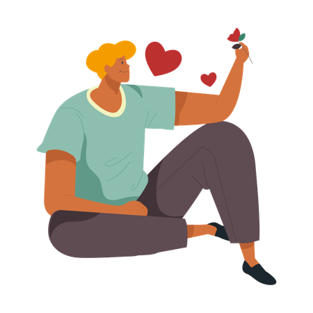 Man in love  Illustration