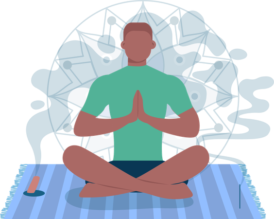 Man in meditation pose  Illustration