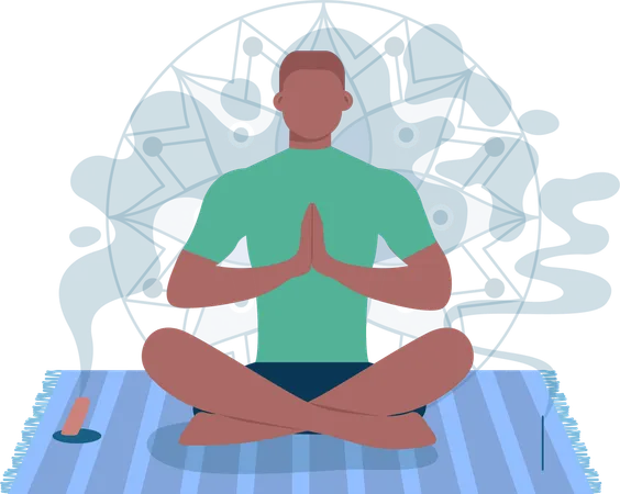 Man in meditation pose  Illustration