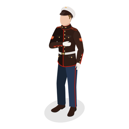 Man in military uniform  イラスト
