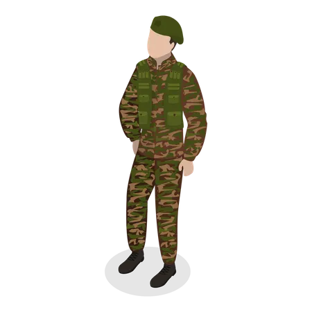 Man in military uniform  Illustration