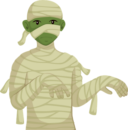 Man In Mummy Costume  Illustration