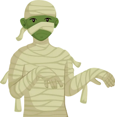 Man In Mummy Costume  Illustration