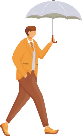 Man in orange jacket Illustration