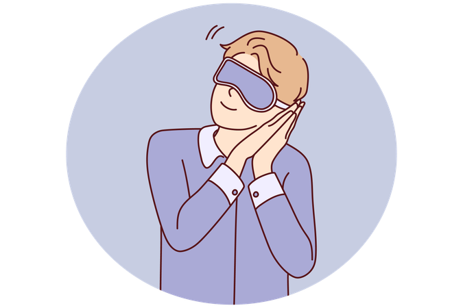 Man in pajama ready to sleep  Illustration