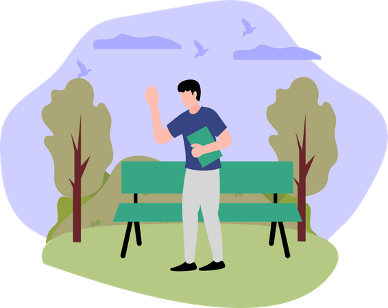 Man in park  Illustration
