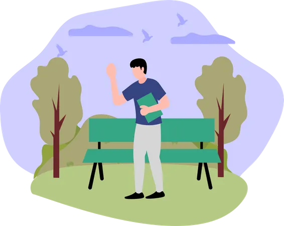 Man in park  Illustration