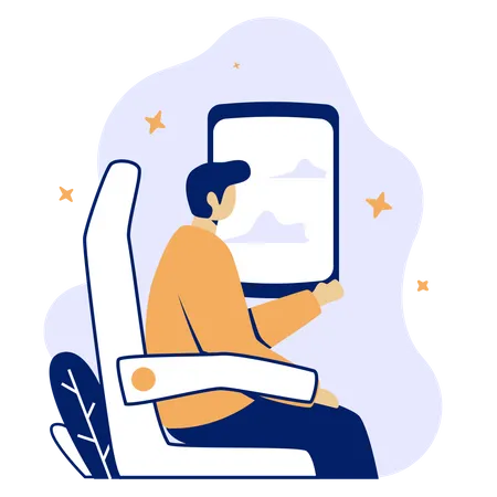 Man in plane  Illustration