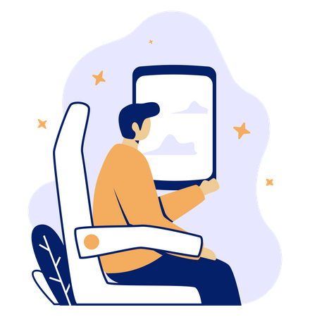 Man in plane  Illustration