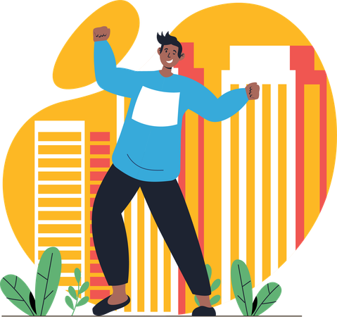 Man in positive mood  Illustration
