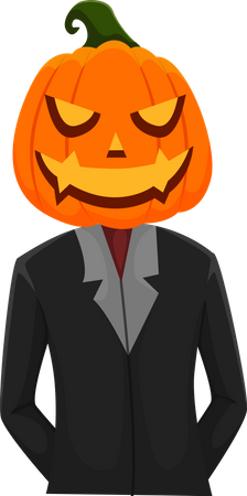 Man in Pumpkin costume Illustration