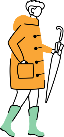Man in raincoat Illustration