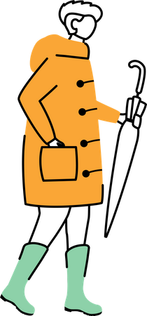 Man in raincoat  Illustration