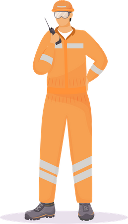 Man in reflective suit  Illustration