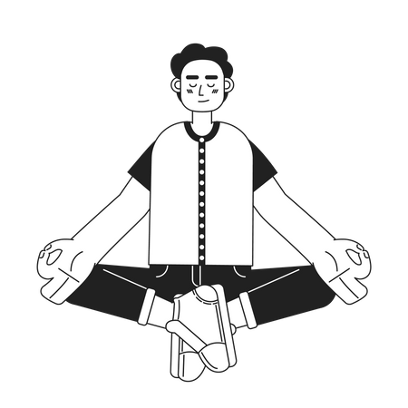 Man in relaxing meditation  Illustration