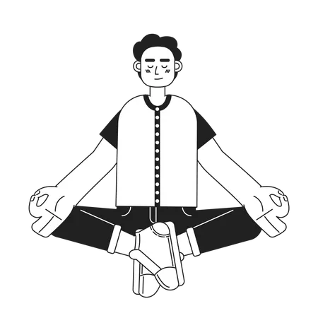 Man in relaxing meditation  Illustration