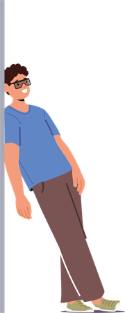 Man In Sportswear Leaning Against Wall With Sunglasses On face  Illustration