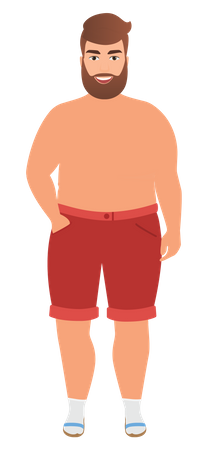 Man In Swimming Suit  Illustration