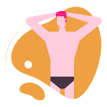 Man in swimsuit Illustration