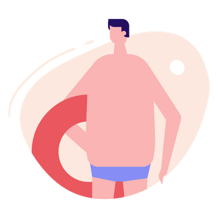 Man in swimsuit Illustration