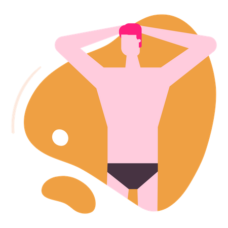 Man in swimsuit  Illustration