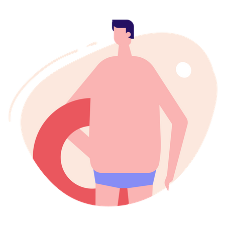 Man in swimsuit  Illustration