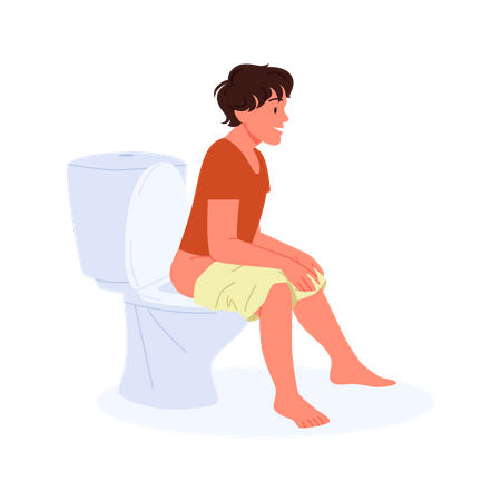 Man in toilet  Illustration