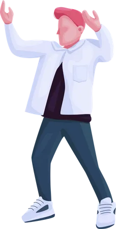 Man in trendy clothes dancing Illustration
